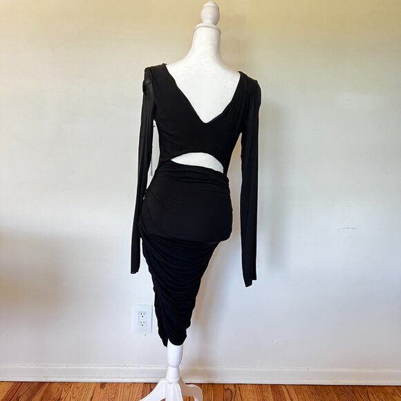 Bailey 44 Go The Distance Black Ruched Bodycon Dress M NWT LBD Tummy Smoothing - Picture 4 of 8